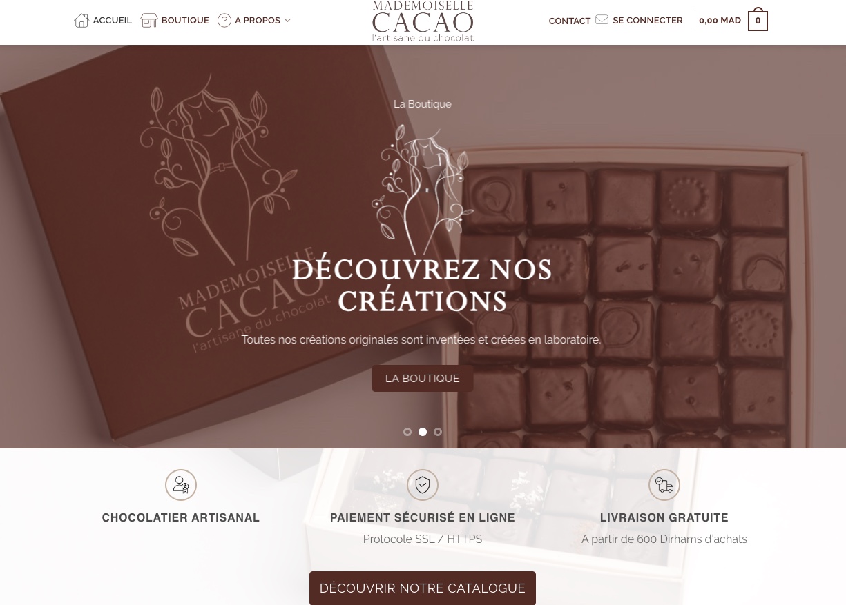 creation site chocolatier Maroc